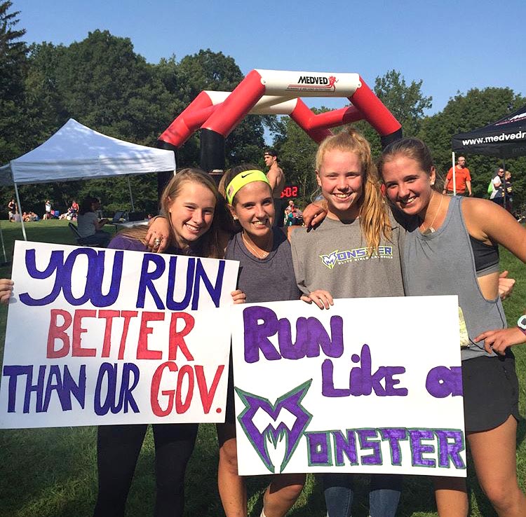 Medved Half Marathon @ Mendon Ponds Park covering a little over 13 miles - our 2020 twins ran it and Monsters were there supporting them!