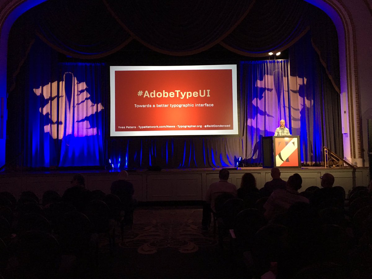 typecon's tweet image. .@BaldCondensed talks about #AdobeTypeUI at #typecon