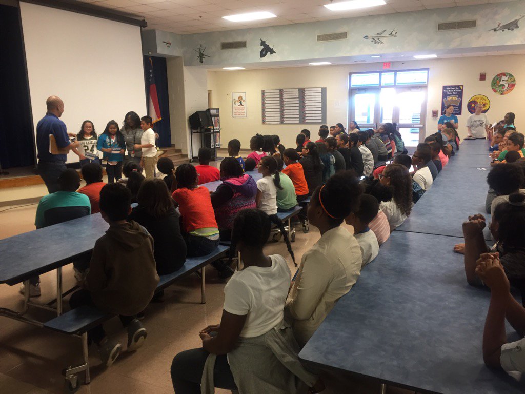 5th grade leaders being recognized during their monthly student celebration assembly. <a href="/LockheedElem/">Lockheed Elementary</a> #lockheedunited