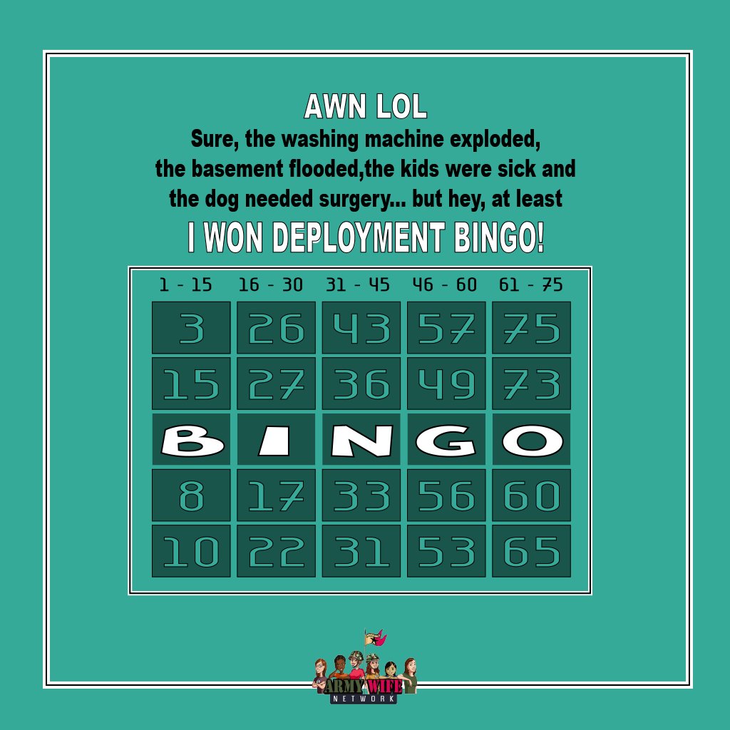 missionmilspo's tweet photo. #armywife #deploymentbingo #AWNLOL #lol https://t.co/9PbCJVd2Ah