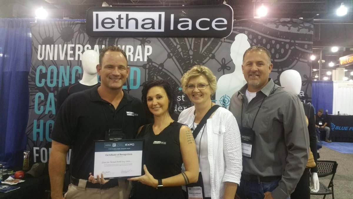 lethallace's tweet photo. Got to meet Dana Loesch and show her the Lethal Lace holster at the NRA Carry Guard Expo! #Dloesch https://t.co/meMI45l6Fw