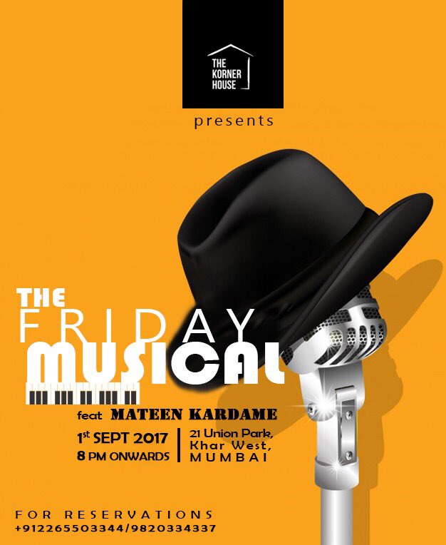 TheKornerHouse's tweet photo. #LiveMusic is back at @TheKornerHouse! Call us Now for details on +9122-65503344 https://t.co/Y8p6AcCsWZ