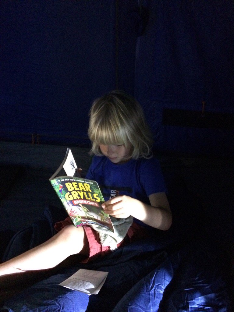 BeckySlorach's tweet photo. 1st camping trip, who else do you turn to for advice but your hero @BearGrylls #beyondreading @HighgateSileby https://t.co/Oz5GfiFN1J