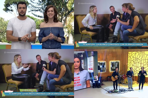 SiteLBcom's tweet image. Vídeo Show mostra prévia da entrevista feita por Lua Blanco com a banda Hanson. Confira! goo.gl/wu28yS