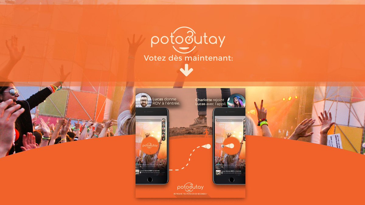 HackArdennes's tweet photo. Il reste une heure pour voter "PotoOutay" https://t.co/O2HSKxRKbV   - Retrouve tes potes sur le festival en deux clics ! #hackCV17 #cv17 https://t.co/oJy13ALmSR