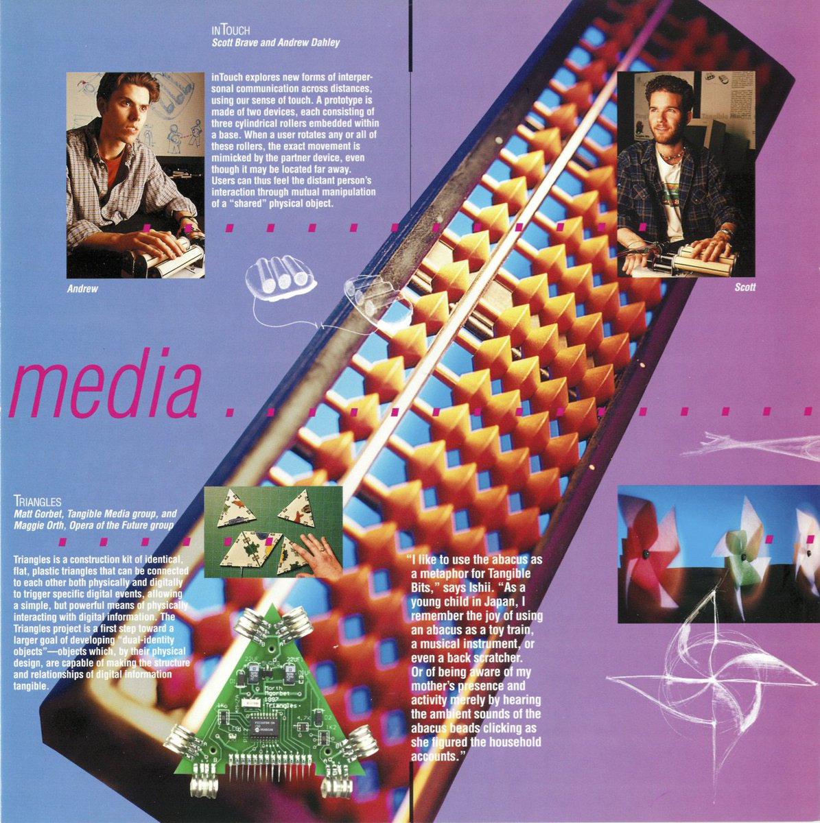 ishii_mit's tweet photo. 【情報感触気配】#TangibleBits 1997: Graspable Media + Ambient Media @medialab  - MIT Media Lab #FRAMES #67_June July 1997 
https://t.co/vBDN333GHu https://t.co/oHiUzBQi8X