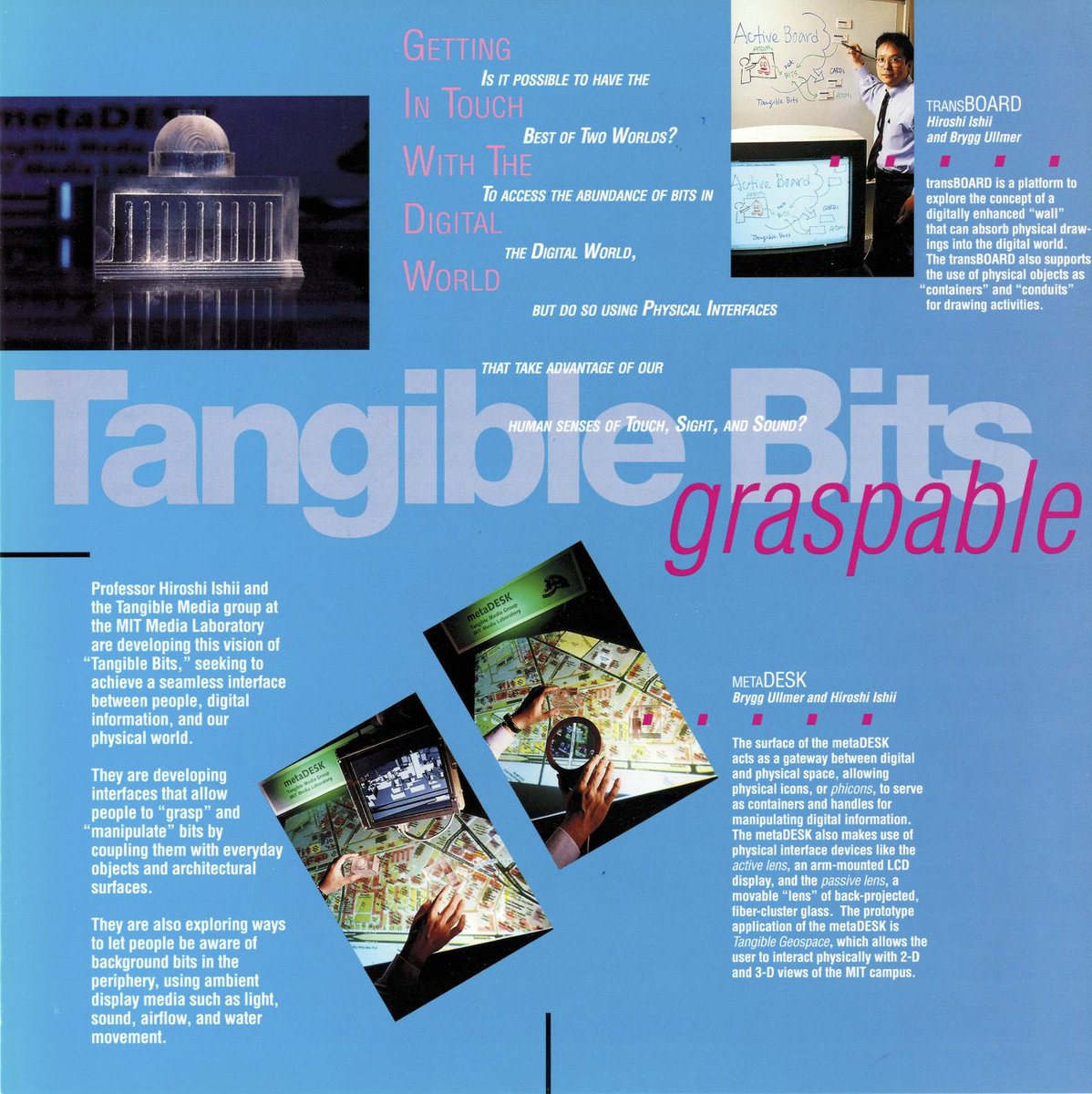ishii_mit's tweet photo. 【情報感触気配】#TangibleBits 1997: Graspable Media + Ambient Media @medialab  - MIT Media Lab #FRAMES #67_June July 1997 
https://t.co/vBDN333GHu https://t.co/oHiUzBQi8X