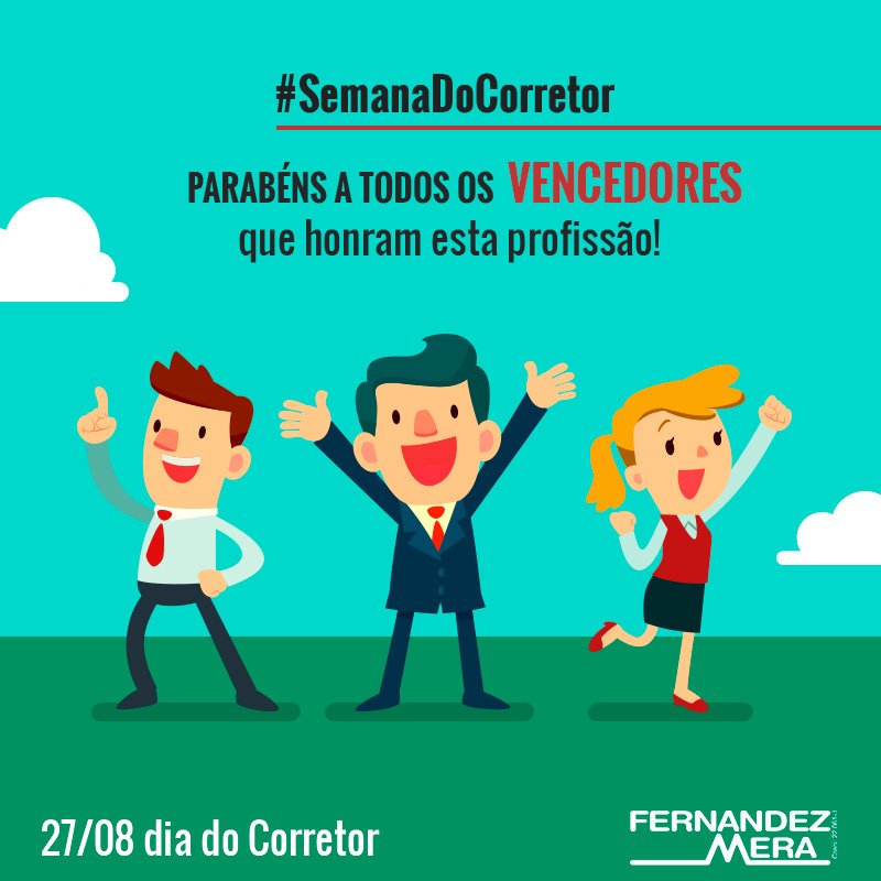 fmera_imoveis's tweet photo. Parabéns a todos os corretores da Fernandez Mera pelo seu dia! #DiadoCorretor #FernandezMera #FMera https://t.co/OOtprIcutx