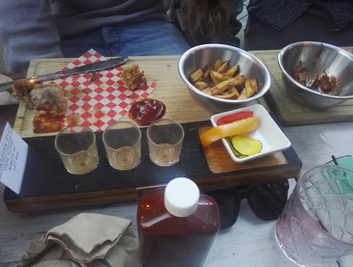This guy loves hanging out on the other side of the railings at <a href="/PeckinpahBBQ/">Peckinpah BBQ</a> - great wings and bourbon! #Vancouver #foodie #dogfriendly