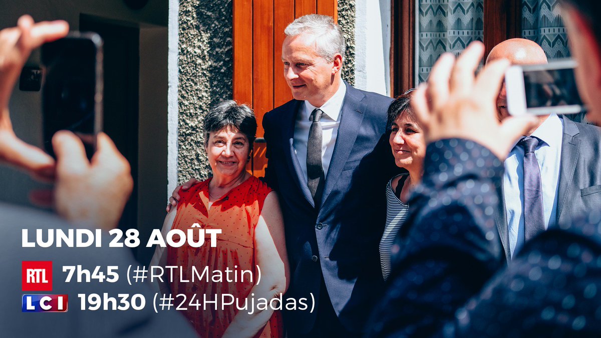 BrunoLeMaire's tweet photo. Rentrée du Gouvernement demain ! Retrouvez-moi à 7h45 dans #RTLMatin puis à 19h30 pour la 1ère de #24HPujadas sur @LCI. 🎙📺 https://t.co/ET58OnbOVg