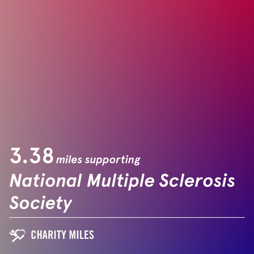 runningjlady's tweet photo. 3.4 @CharityMiles for @mssociety. Thx 2 #JNJ &amp; @DonateAPhoto. https://t.co/pirlITu6f5