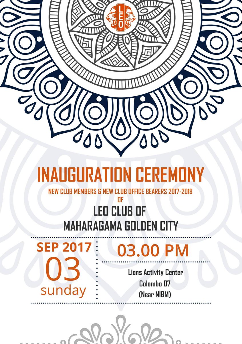 MGC_leos's tweet photo. Inauguration Ceremony of new club members &amp; office bearers 2017/18 on Sep 3rd from 3PM. https://t.co/wcJm6K376U #MGCleos #leosof306C2 #lk https://t.co/csmQzYF3xx