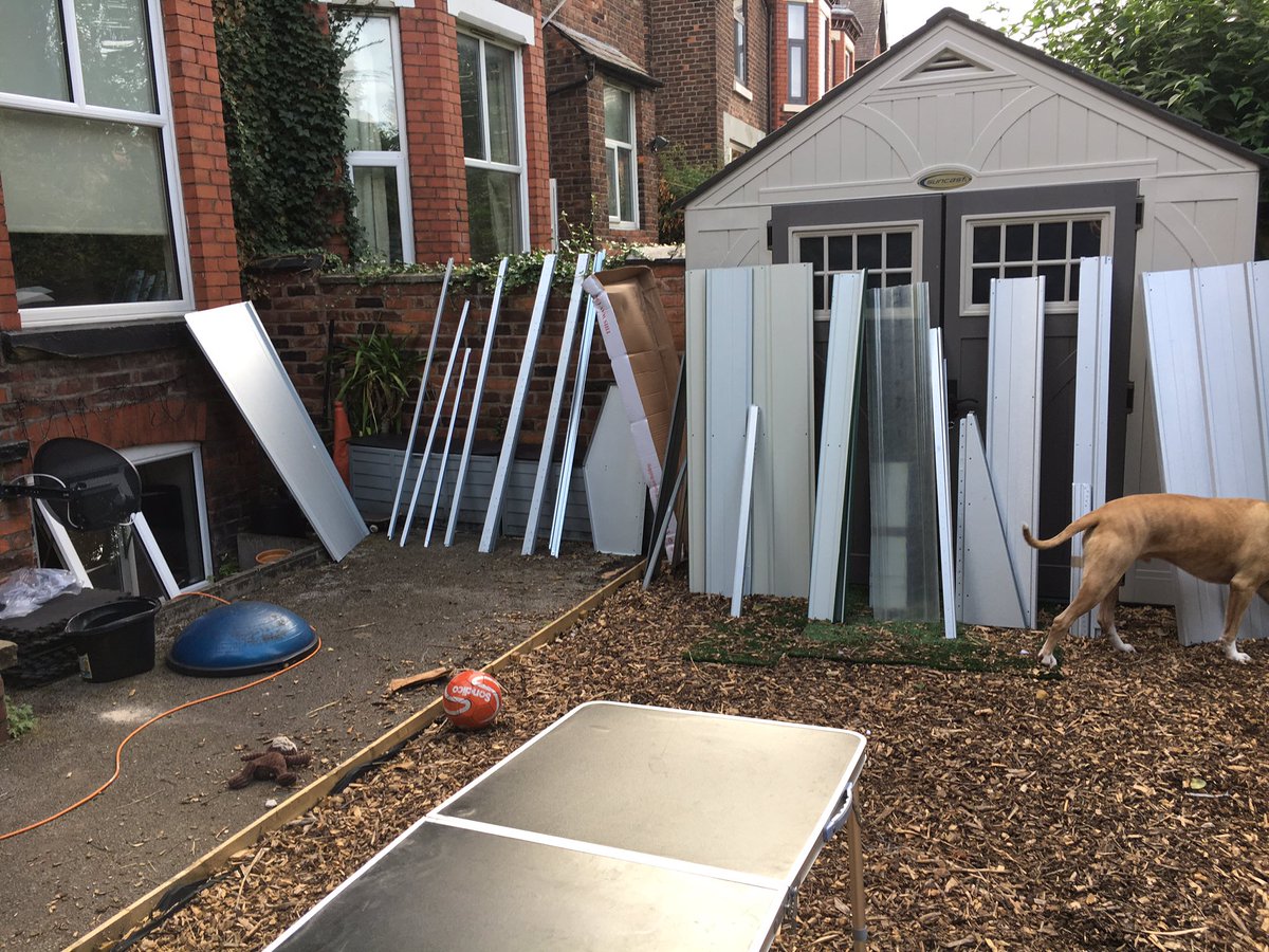 knutshandyman's tweet photo. Today's garden shed Installation in Chorlton 8-12 @yardmaster_uk https://t.co/4By3I70RDI