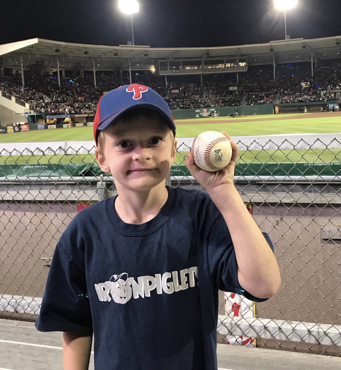 lele5482's tweet photo. @IronPigs Thanks so much for throwing my little man a ball. Made his night!!! https://t.co/gsj2HfHtXn