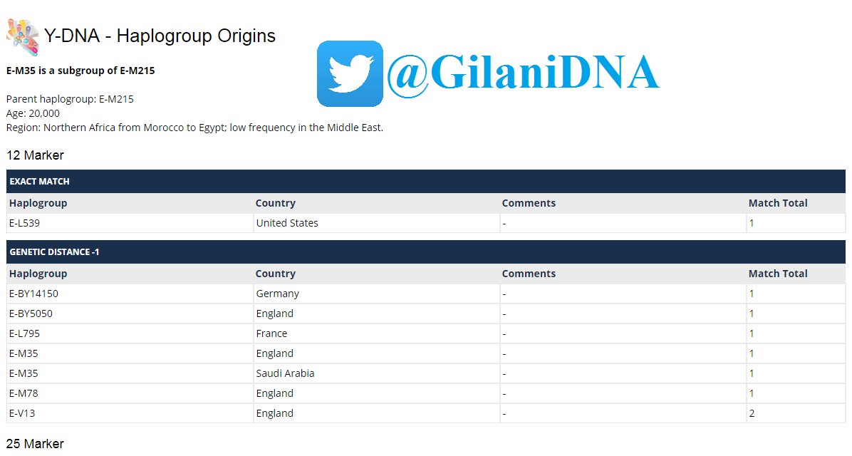 GilaniDNA's tweet photo. يسر #مشروع_الجيلاني_لفحص_الحمض_النووي إعلان نتيجة آل الشيخ زيد الكيلاني من عمان الأردن على السلالة E-M35 على 12 ماركر عينة رقم 550153 مبارك. https://t.co/D7OyyS0O5C