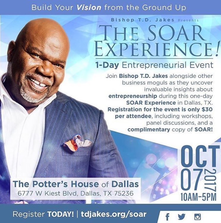BishopJakes's tweet photo. Join me as I uncover invaluable insights about #entrepreneurship at The SOAR Experience! Register now at https://t.co/oTnBeZF0iR ! #SOAR https://t.co/Lu4krlckaw