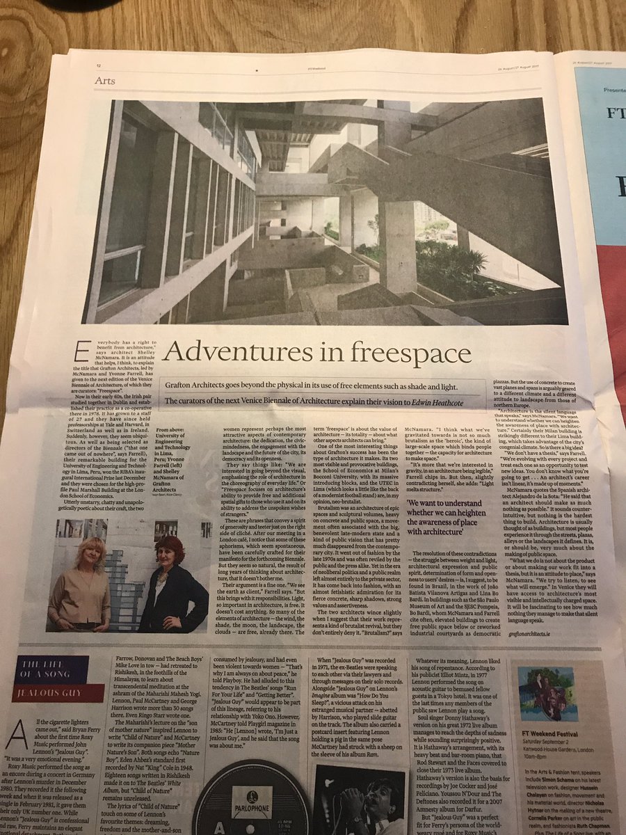 Great article by @edwinheathcote in the @FT on @graftonarchs #freespace #VeniceBiennale