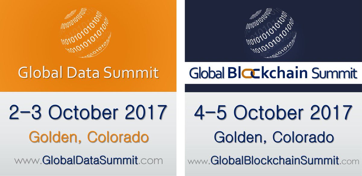 As if GlobalDataSummit.com were not enough... Join us for GlobalBlockchainSummit.com! #Amaze [#Data + #Blockchain + #GABF ] = #BestWeekEver!