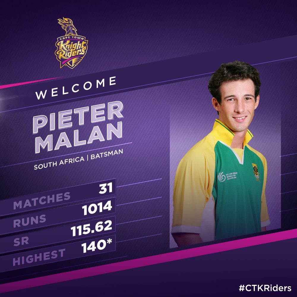 CTKRiders's tweet photo. #KnightingCeremony
Pieter Malan fills in the role for the third opener. Some more company for the universal boss, Gayle. #T20GL #T20GLdraft https://t.co/UBWgjjsiGX
