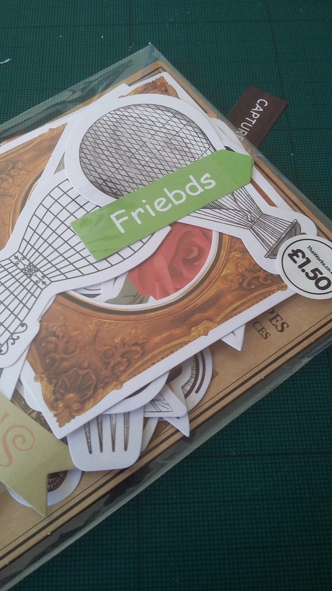 JennValjen's tweet photo. @TheWorksStores Might want to get spellchecker to your Vintage Die Cut Shapes. #ilovemyfriebds #lol #spellingmistake #friends https://t.co/tMpEB8b3qC