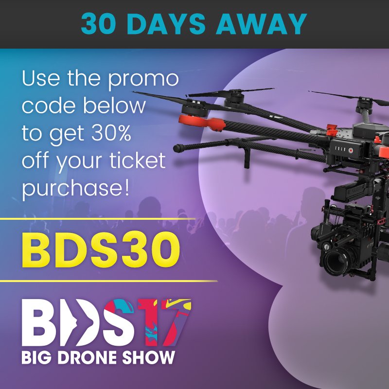 BigDroneShow's tweet photo. Celebrating our 30 day countdown with 30% off tickets, today only! See you there! https://t.co/S2Lc8nqb2C #BigDroneShow https://t.co/UpmEupgydd