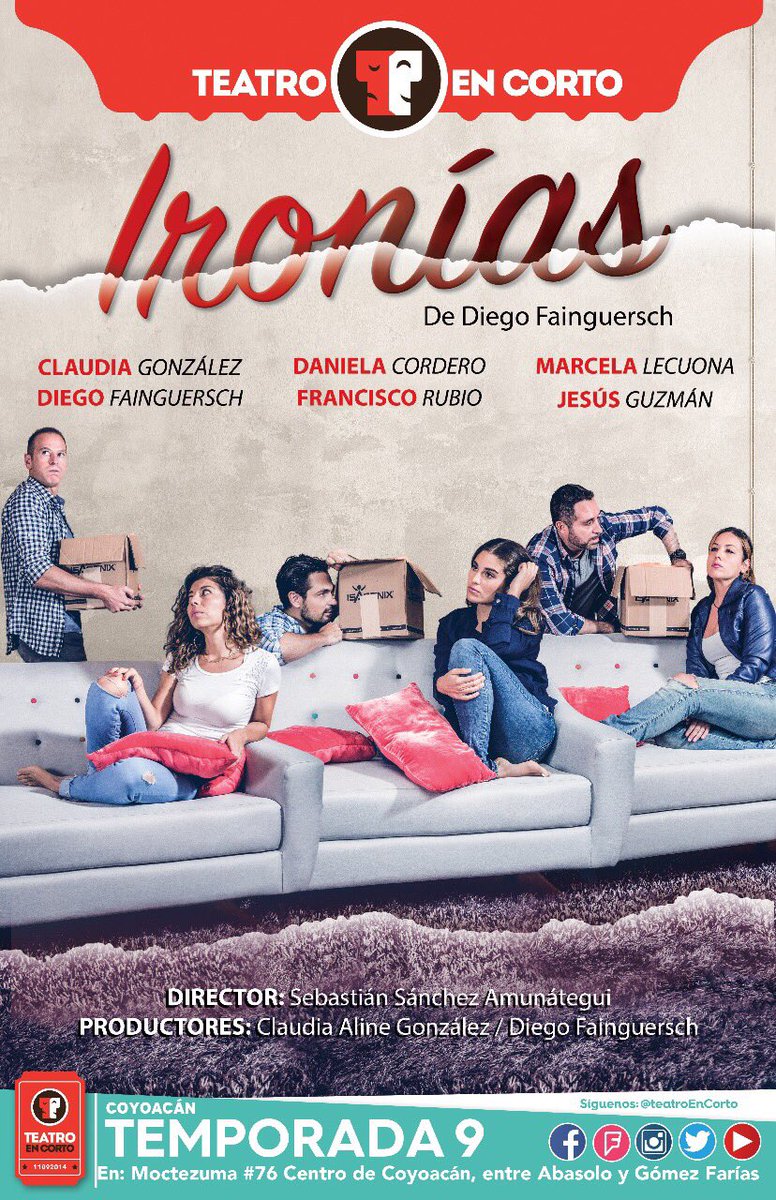 Ironiastc's tweet photo. Explotó Ironías en @TeatroEnCorto ven hoy domingo a entender por qué. A partir de las 7pm. Foro 3, Coyoacán.@SoyJesusGuzman @marcelecuona https://t.co/stZQYMBqUi