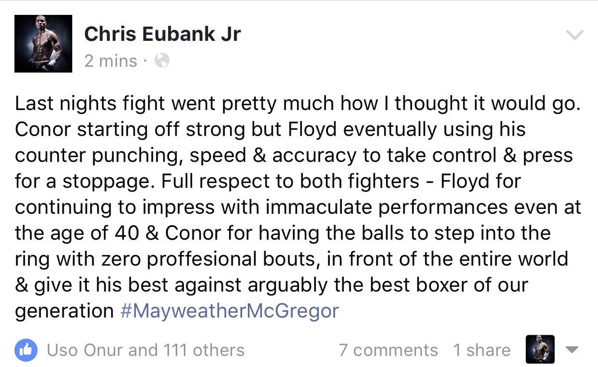 ChrisEubankJr's tweet photo. #MayweatherMcGregor https://t.co/bohCrhTS4p