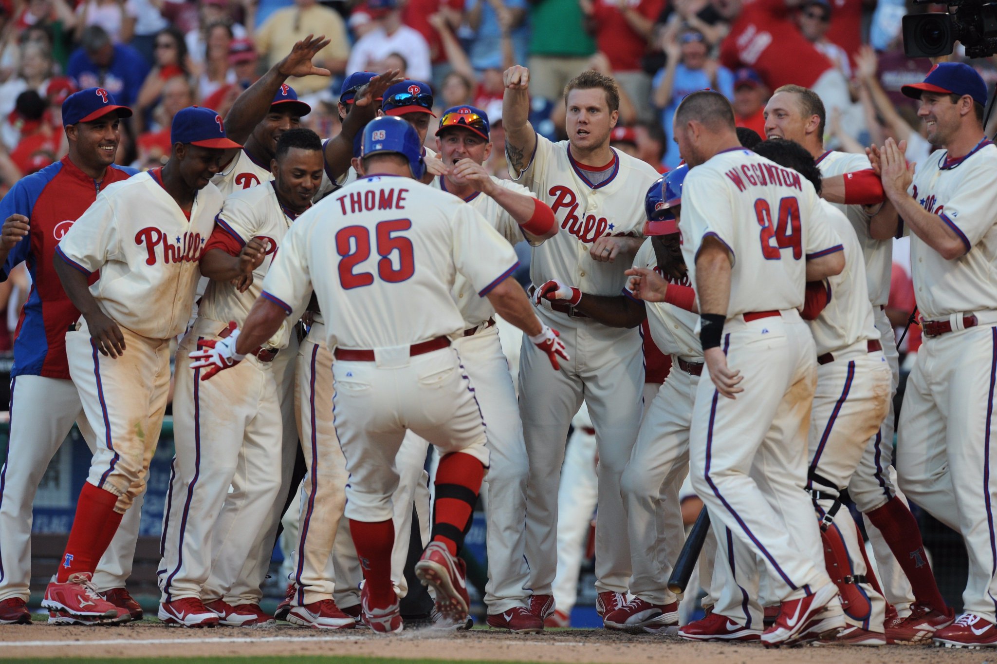 Happy 47th birthday, Jim Thome.  His last Phils hit was a walk-off HR vs. TB. (Miles Kenned photo). 