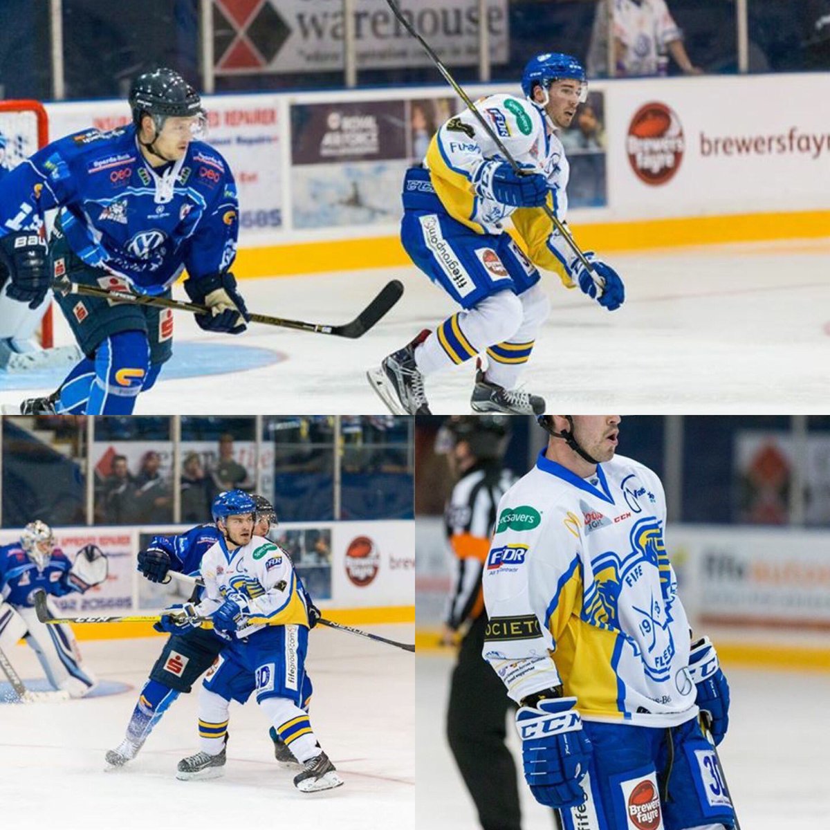 Good luck to the <a href="/FifeFlyers/">Fife Flyers 🏒🏴󠁧󠁢󠁳󠁣󠁴󠁿</a> as they take on <a href="/ECKASSELHUSKIES/">EC Kassel Huskies</a>. Great new strip and nice advert in the background <a href="/alastairhope/">Alastair Hope</a> <a href="/ZoeTomsett/">Zoe Tomsett</a>