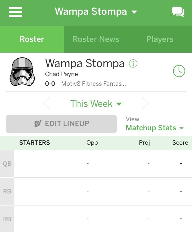 CP_from_RC's tweet photo. Should probably get my fantasy roster finalized since the draft is tonight at @BWWings 🤔 📝📋📈📑  #WampaStompa https://t.co/I84c30UqMC
