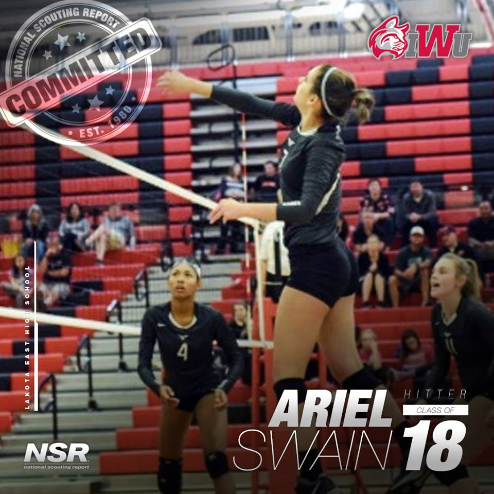 nsrnow's tweet photo. 🚨 #CommitmentAlert 🚨
Congrats to 2018 #NSRvolleyball prospect @arielswain on her commitment to play for @IndWes! #NSRcommit https://t.co/FTLSHyultP