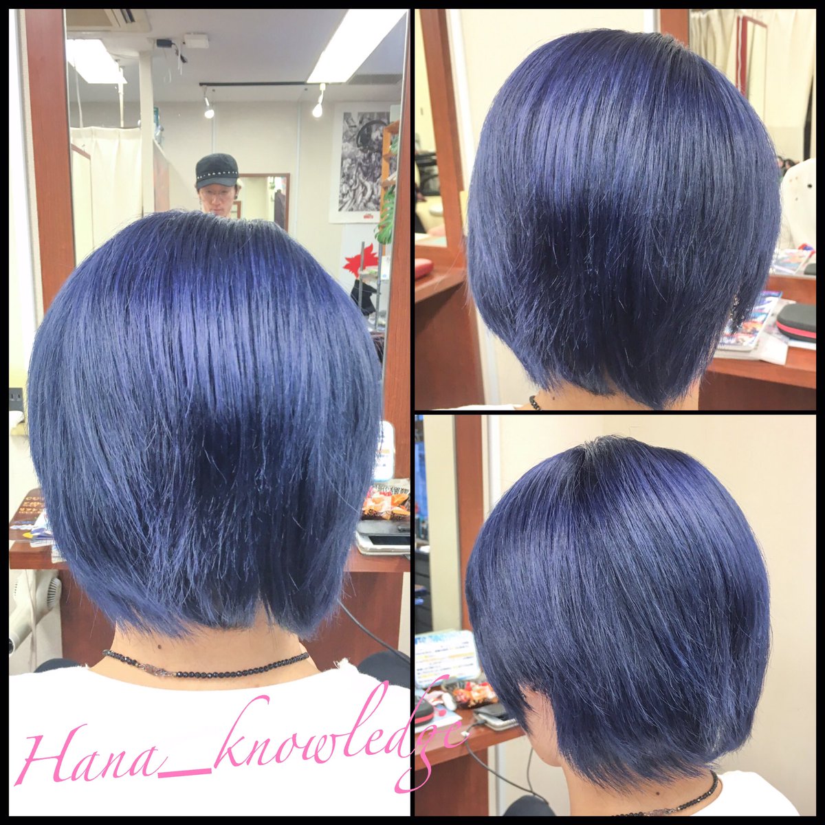 Hana 今期は かげきしょうじょ 推し Twitterissa 褪色想定ネイビー 色落ちてからを考えてのベース作り にしても 履歴ムラ 秋葉原 秋葉原美容室 Fuwat Hana 派手髪師 カラーリスト 華のある髪色 派手髪 ハイトーンカラー ネイビー ホワイトブロンド