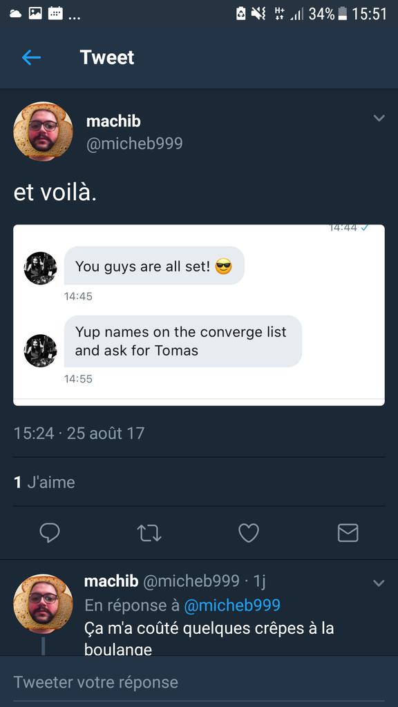 jrmls's tweet photo. Plus belle histoire de l'été, entre le batteur de @Convergecult et @micheb999

Vous aussi suivez vos rêves
#hardcore #crepes #friendsforlife https://t.co/0sn3LWdMmp