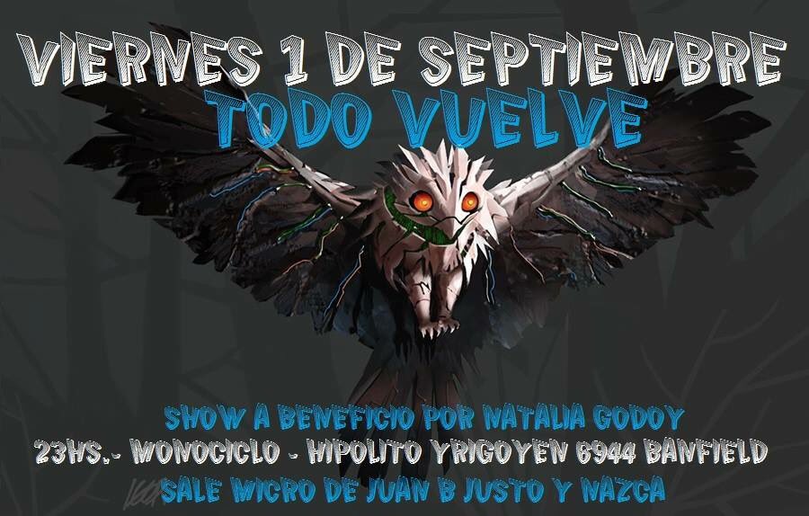 Show a #beneficio en el Sur por Naty Godoy, quien perdió su casa en un incendio.Entr $100.El total recaudado le quedará a ella.Ayuda con RT