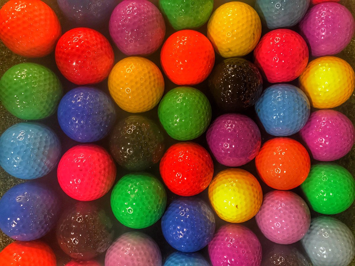 Never underestimate the power of the color of your balls at <a href="/ninebelowmke/">Nine Below, Inc.</a>. Join us for a round of #MakersGolf at 2pm today.