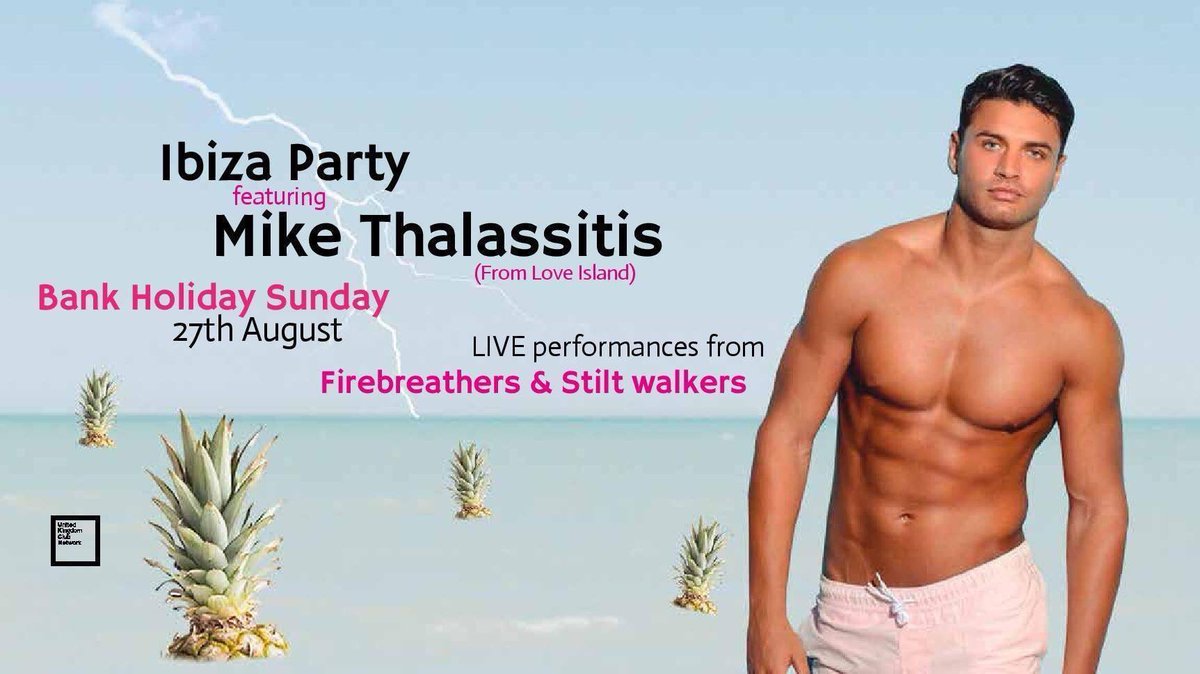 neonmanagement's tweet photo. Personal Appearance tonight 
@MikeThalassitis #loveisland 
PRYZM, PLYMOUTH @Pryzmplymouth https://t.co/vncUp3RdGj