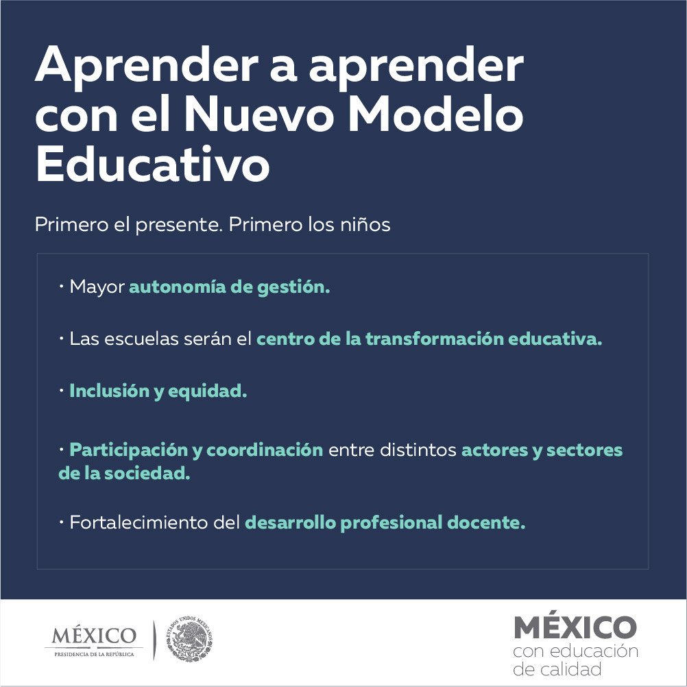 Prospera_MX's tweet photo. Con el #NuevoModeloEducativo las escuelas serán el centro de la transformación educativa #5toInforme https://t.co/Niynu6V2tn