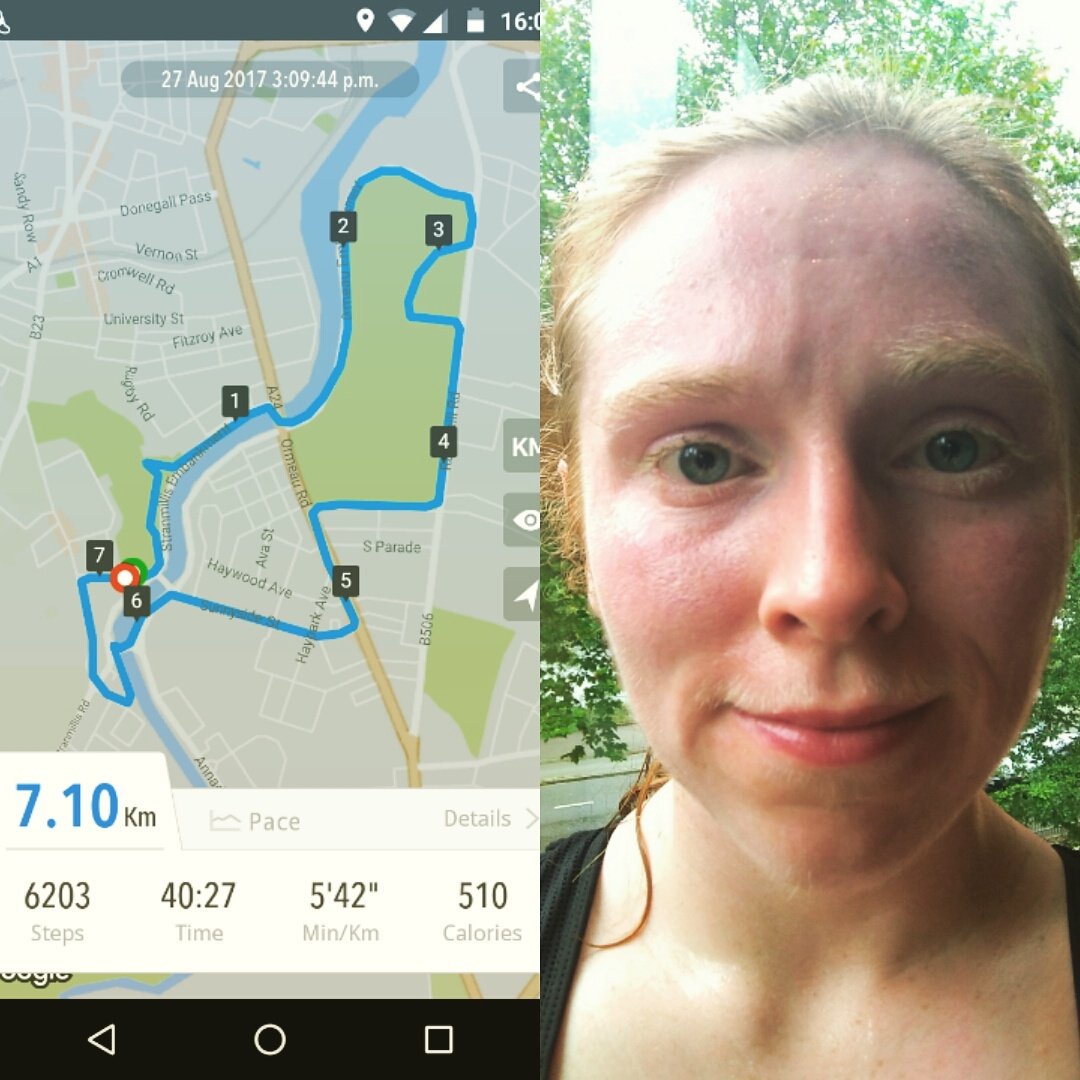 Teatania's tweet photo. Wee run after work. 🏃
Maintained my average speed but upped my distance by 2k. #running #7k #5kunder30 #distanceup #gianthead #mylegshurt https://t.co/1utEVS8g0w