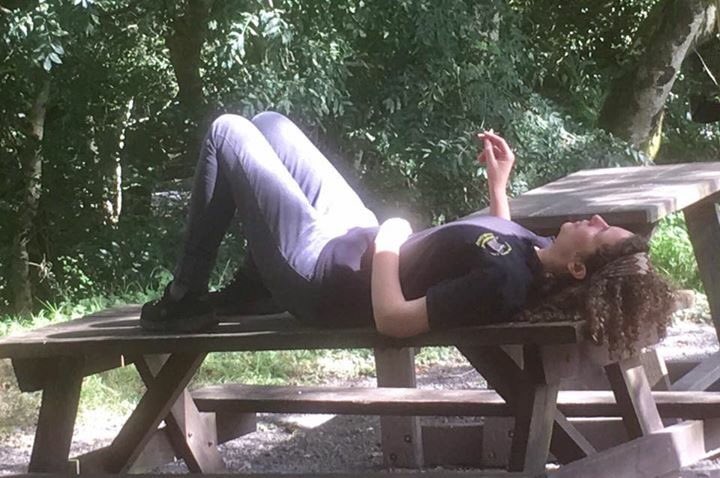 Mary dreaming of the next train.