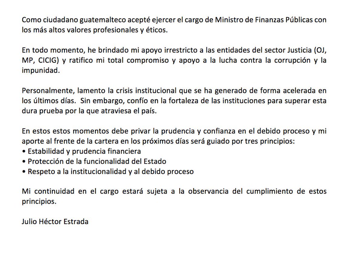 msilva_elP's tweet photo. Pronunciamiento del ministro de Finanzas. No aclara su futuro. https://t.co/a0IUhcfhHC"