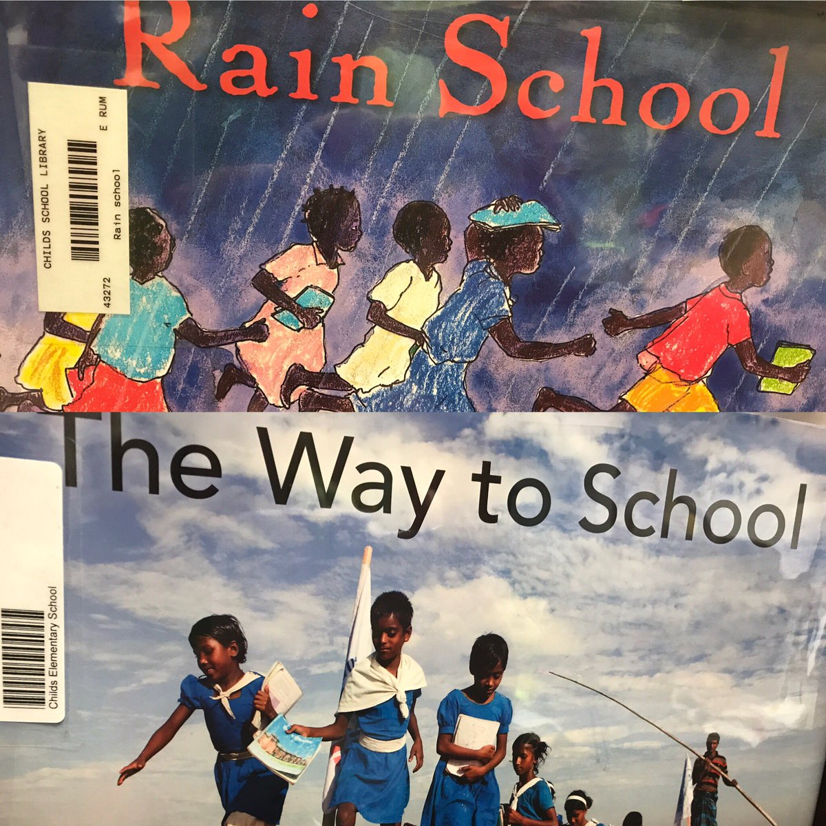 Judybooklady's tweet photo. Gr2 &I had a great beginning of the year w these 2 books Lively discussion about sim and diff #global #jamesrumford #PlanInt'l @MCCSC_EDU https://t.co/6CPFqB4aEA