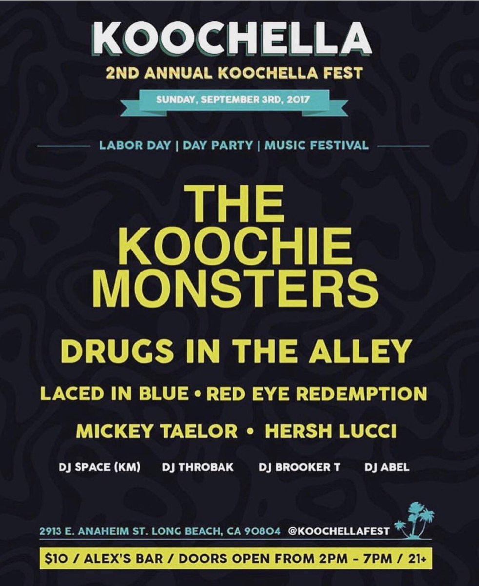 kmtotheam's tweet photo. ONE WEEK AWAY!!! 2nd ANNUAL KOOCHELLA FEST @koochellafest #longbeach #california https://t.co/WDZWAQ6cAz