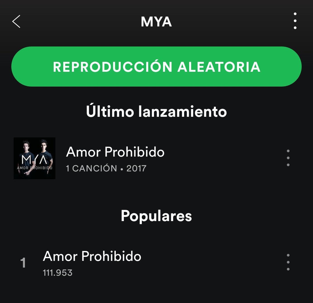 ToditasPorMYA's tweet photo. Amor Prohibido en Spotify tiene 111.953 de reproducciones! 👐👏🙌🎶 https://t.co/P67BbMIHhq