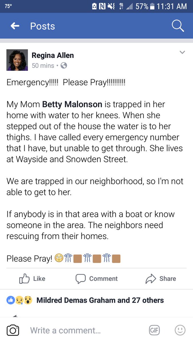 KarlaHarris8's tweet photo. @IamMZWhitfield  needing help for my pastors mom!!! #Harvey #prayforhouston https://t.co/epJXPQ80v0