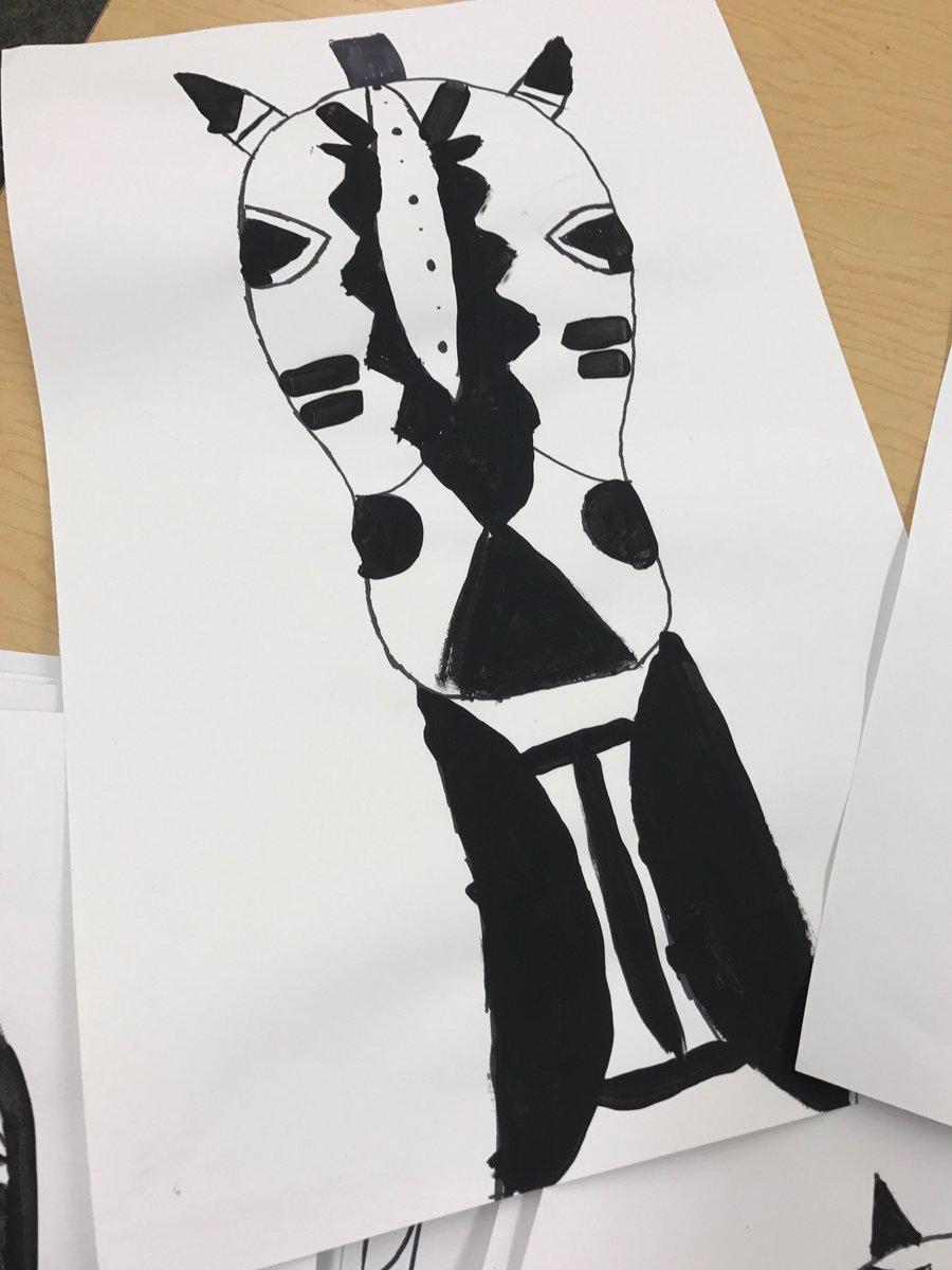 MsWiningArt's tweet photo. Fifth grade zebra project is moving along with amazing style! https://t.co/zNFNhaQiYT