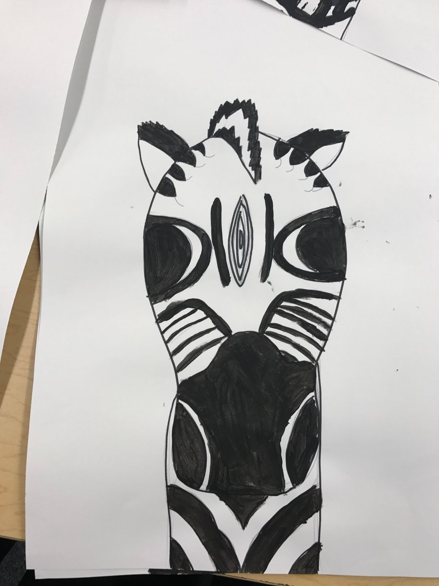 MsWiningArt's tweet photo. Fifth grade zebra project is moving along with amazing style! https://t.co/zNFNhaQiYT