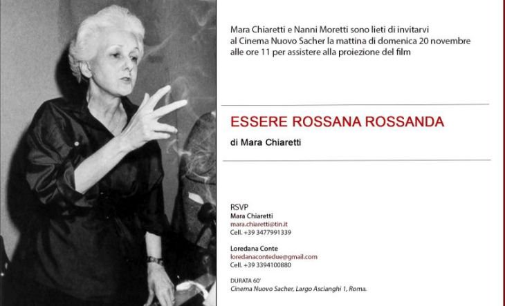pilloledicinema's tweet photo. [#ESCO2017] Essere Rossana Rossanda di Mara Chiaretti, 2017. Qui il video della presentazione https://t.co/pC8li1Md6t e un invito ufficiale! https://t.co/0OqbXFr6S5