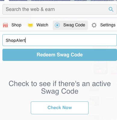 SweepsMasters's tweet photo. Join #SwagBucks at https://t.co/R9afkeEcmK
RT
#SwagCodeAlert Enter ShopAlert in Swag Code box til 12PM PT/3PM ET earn 2SB #FreeGiftCards https://t.co/ATGNJXfDWv