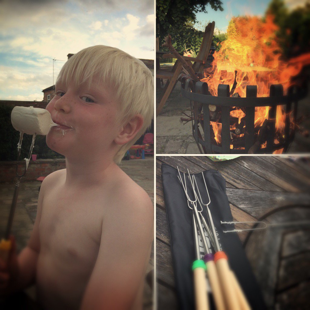 AssassinsSmile's tweet photo. Giant marshmallows are a hit! Thanks @AmazonUK for next day delivery on a Sunday of telescopic forks #magic #kidfun https://t.co/FsS9zPSdSV