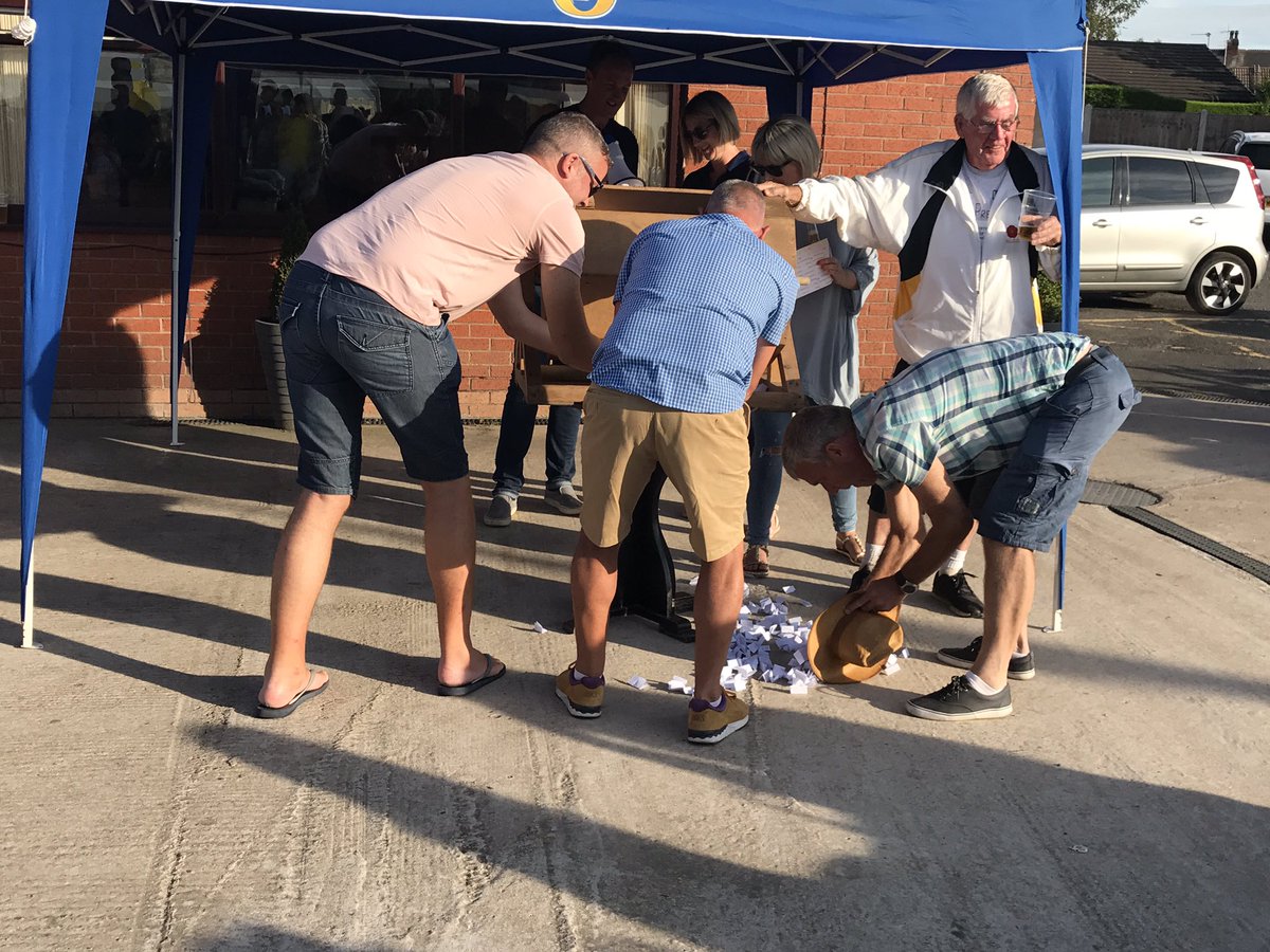 NewLongtonSSC's tweet photo. Lesson one when doing a tombola - make sure the lid is on.... #newlogton #disaster #pickthatup https://t.co/7KQ6HZhZUD
